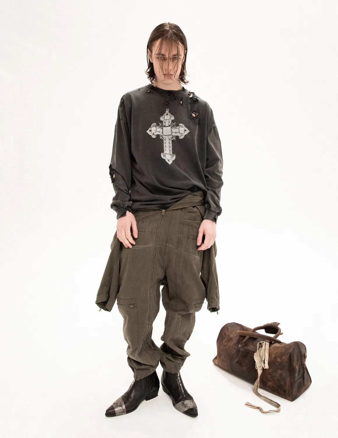 Paolo Leduc Gothic Cross t-shirt manches longues coton bio