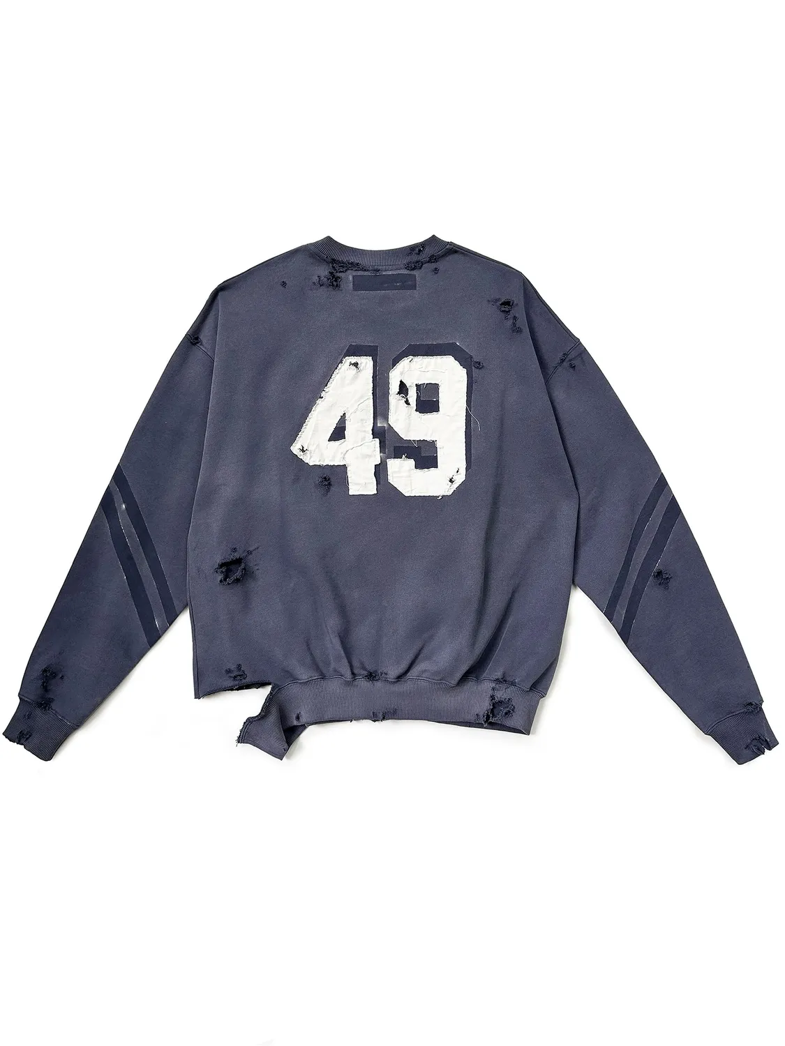 PAOLO LEDUC Lucky 49 sweat col rond bleu marine coton bio