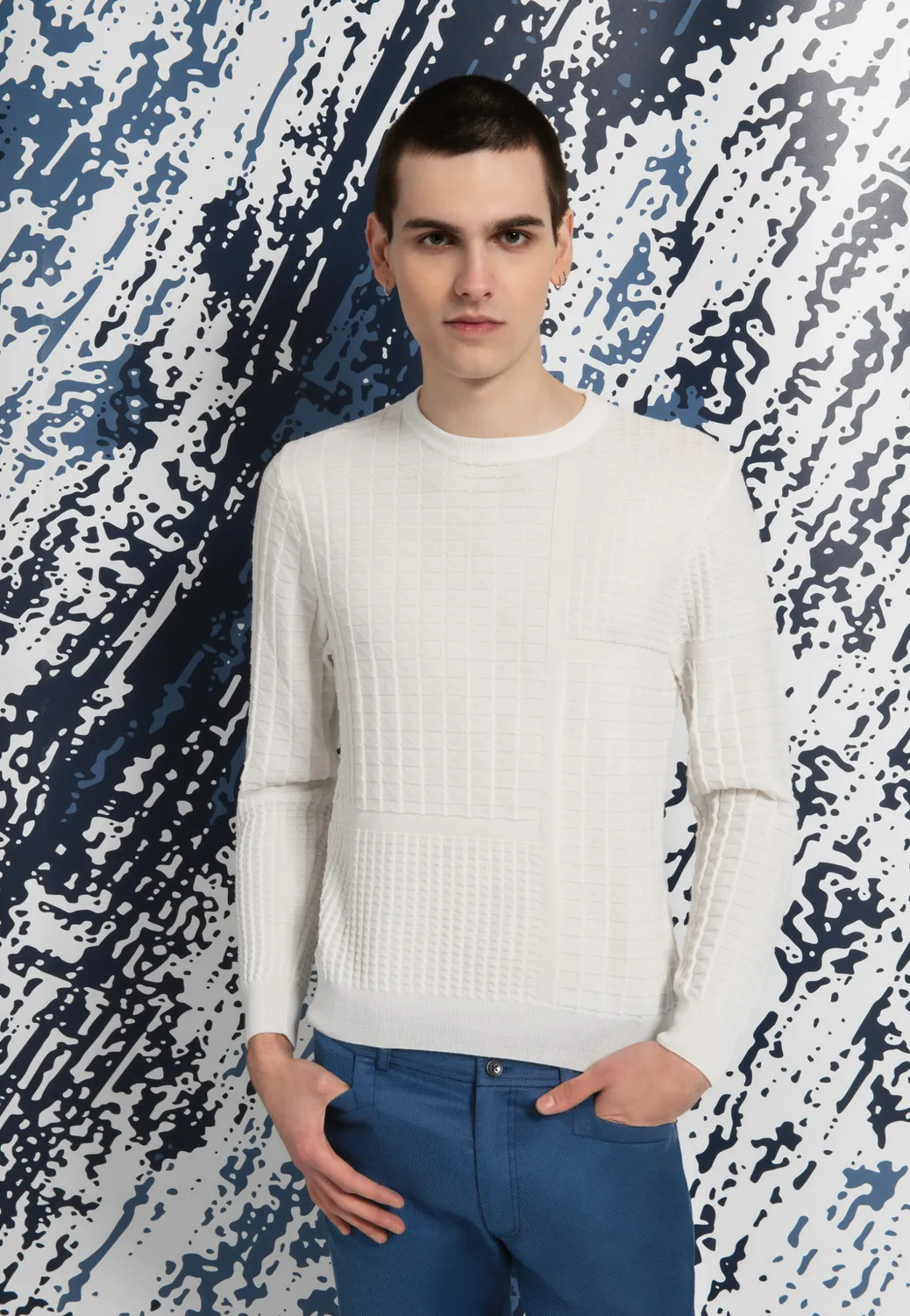 Pierre Talamon Fancy Mond pull ivoire