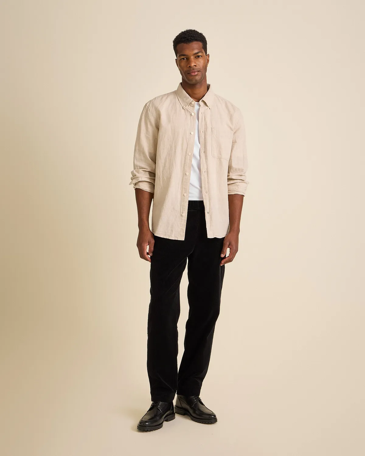 Cotelé Paris Pantalon Lazy Homme noir velours