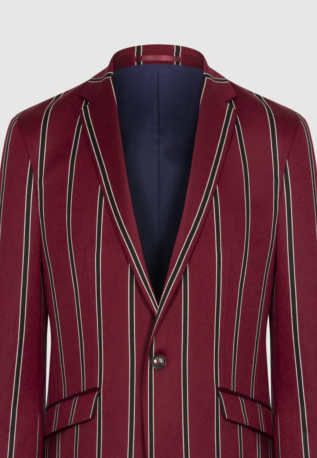 Pierre Talamon Regatta veste bordeaux rayée laine
