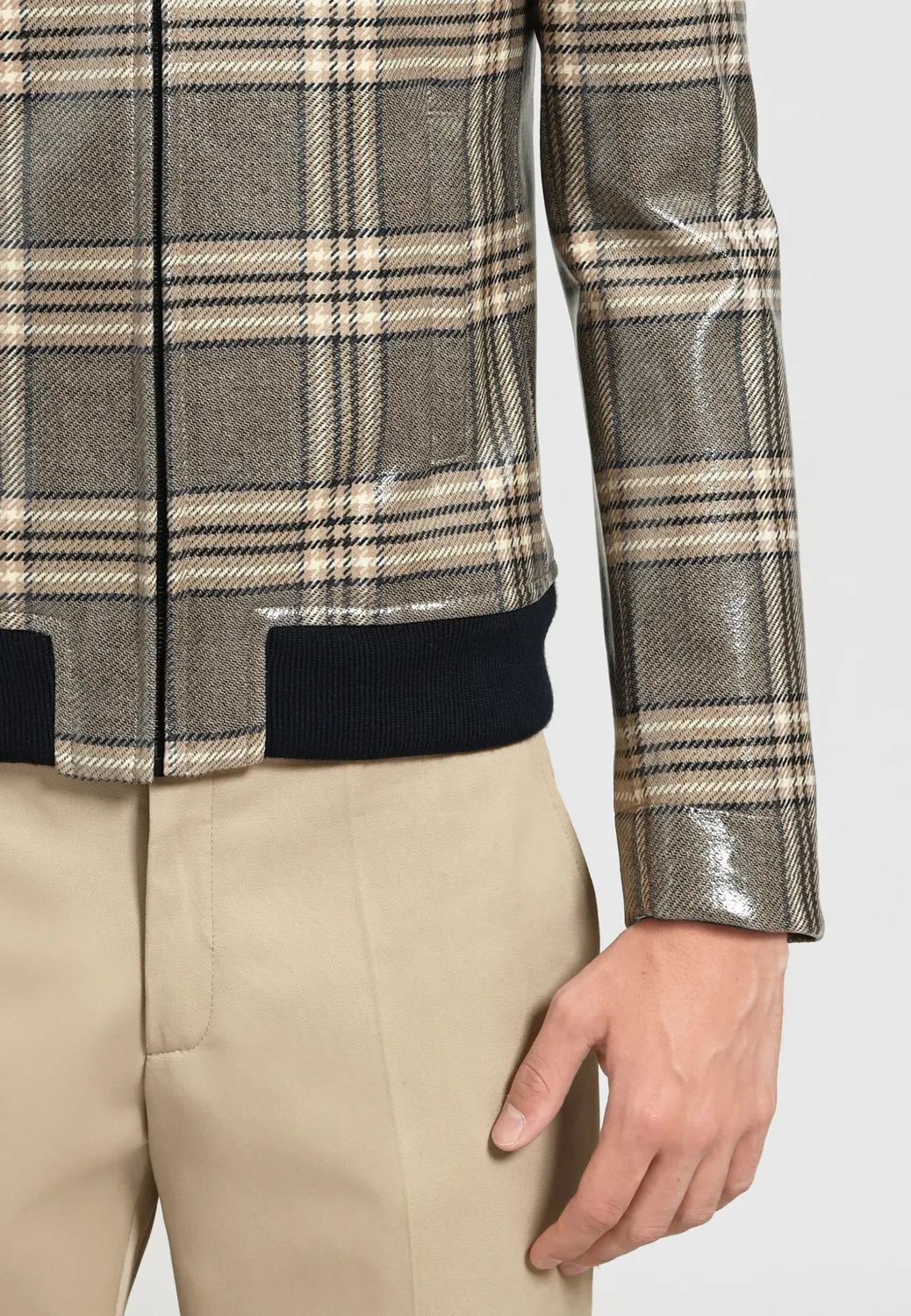 Pierre Talamon Teddy blouson à carreaux chaud