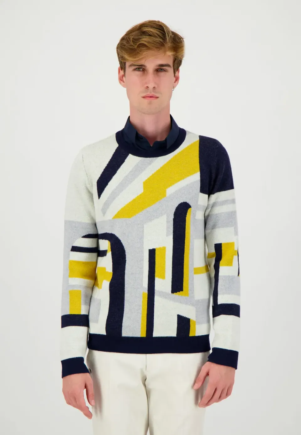 Pierre Talamon Perspective jaune pull jaune graphique