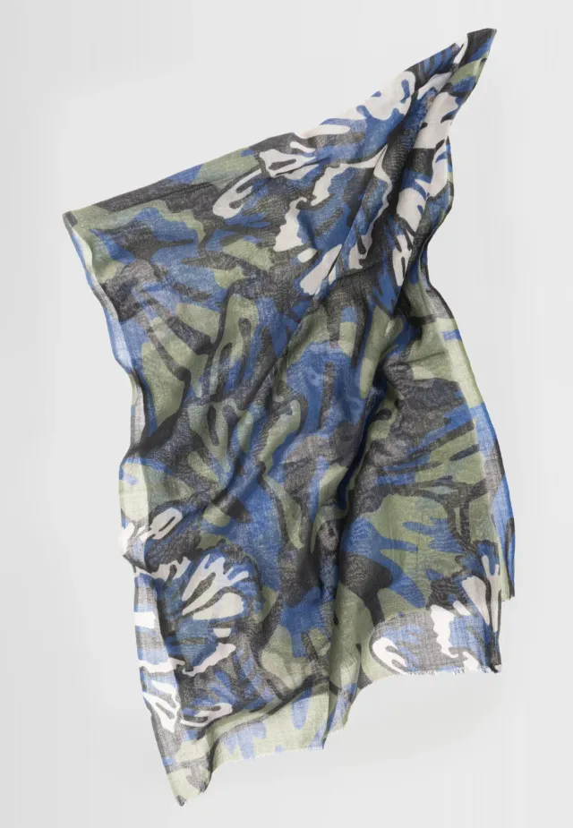 Pierre Talamon Orchid foulard vert souple