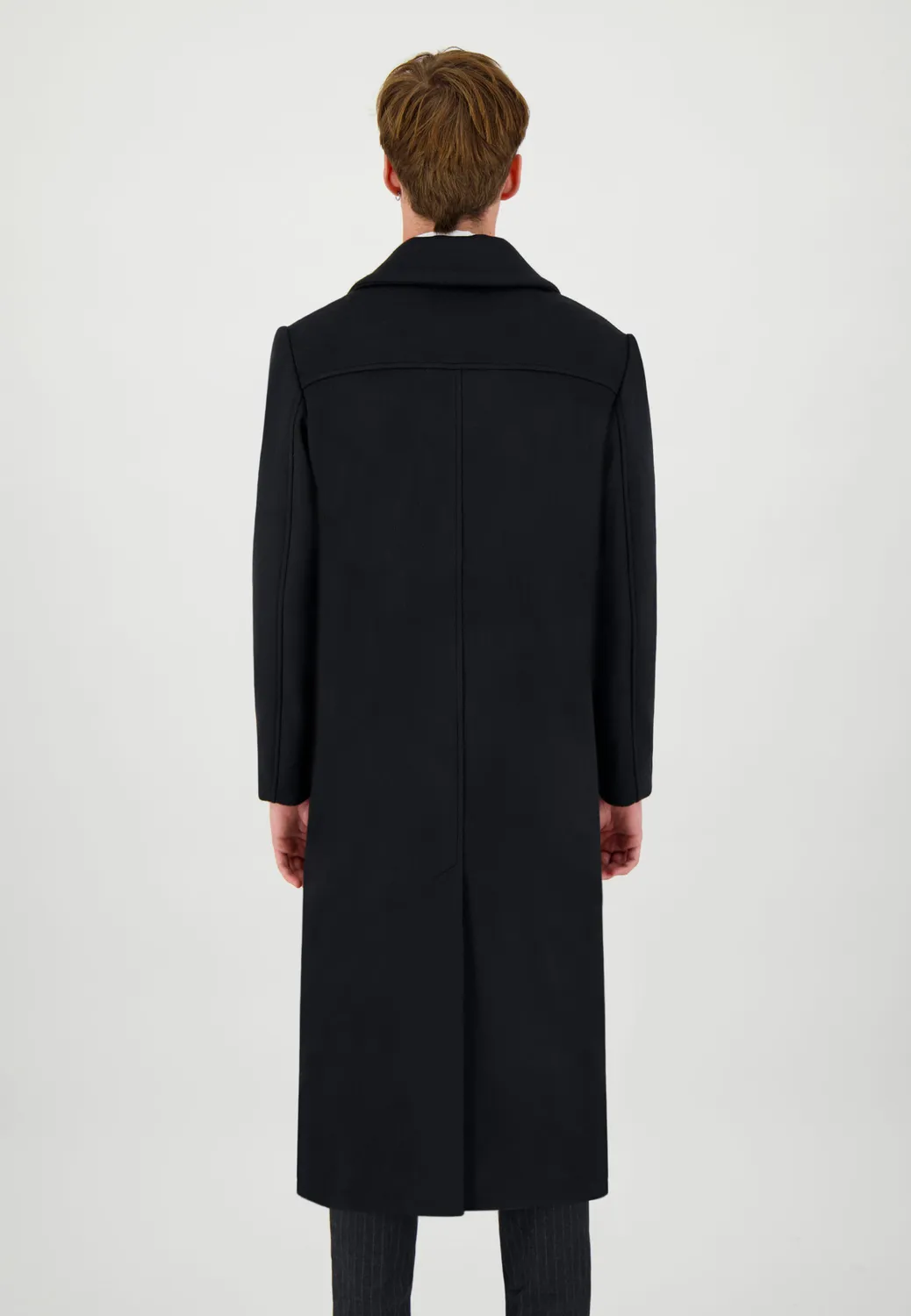 Pierre Talamon manteau long noir coupe droite