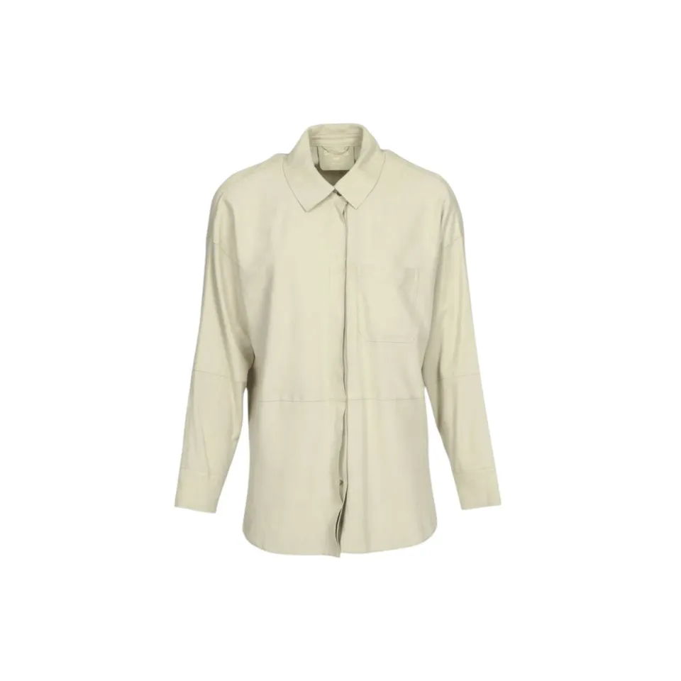 Oakwood Sublima 65039 chemise cuir velours ivoire droite