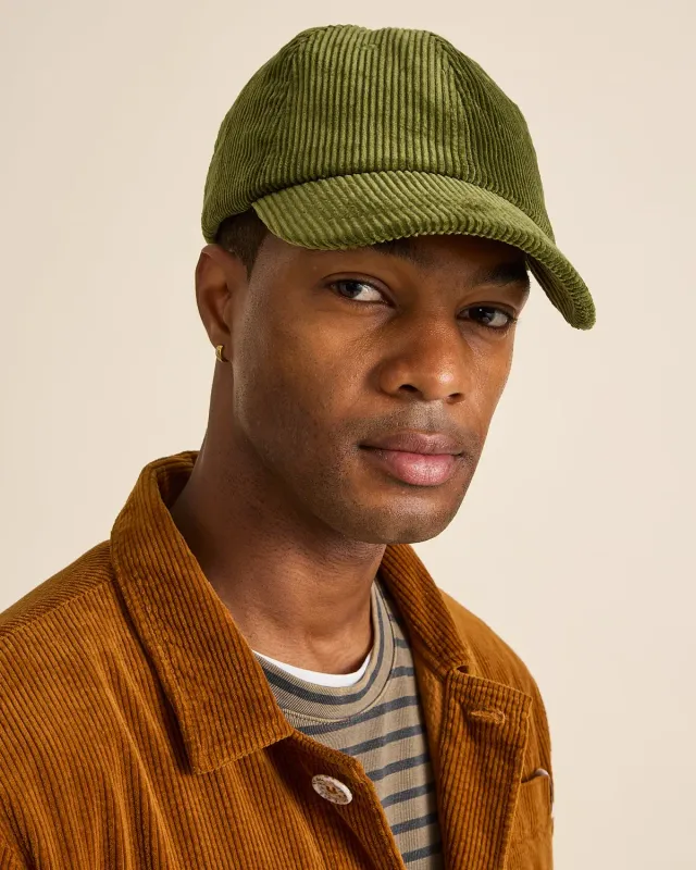 Cotelé Paris Côtelé casquette vert olive velours coton