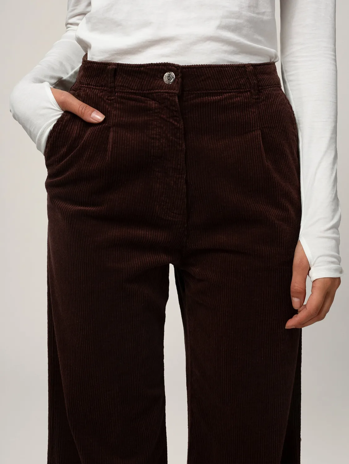 Cotelé Paris Pantalon Pince Chocolat velours