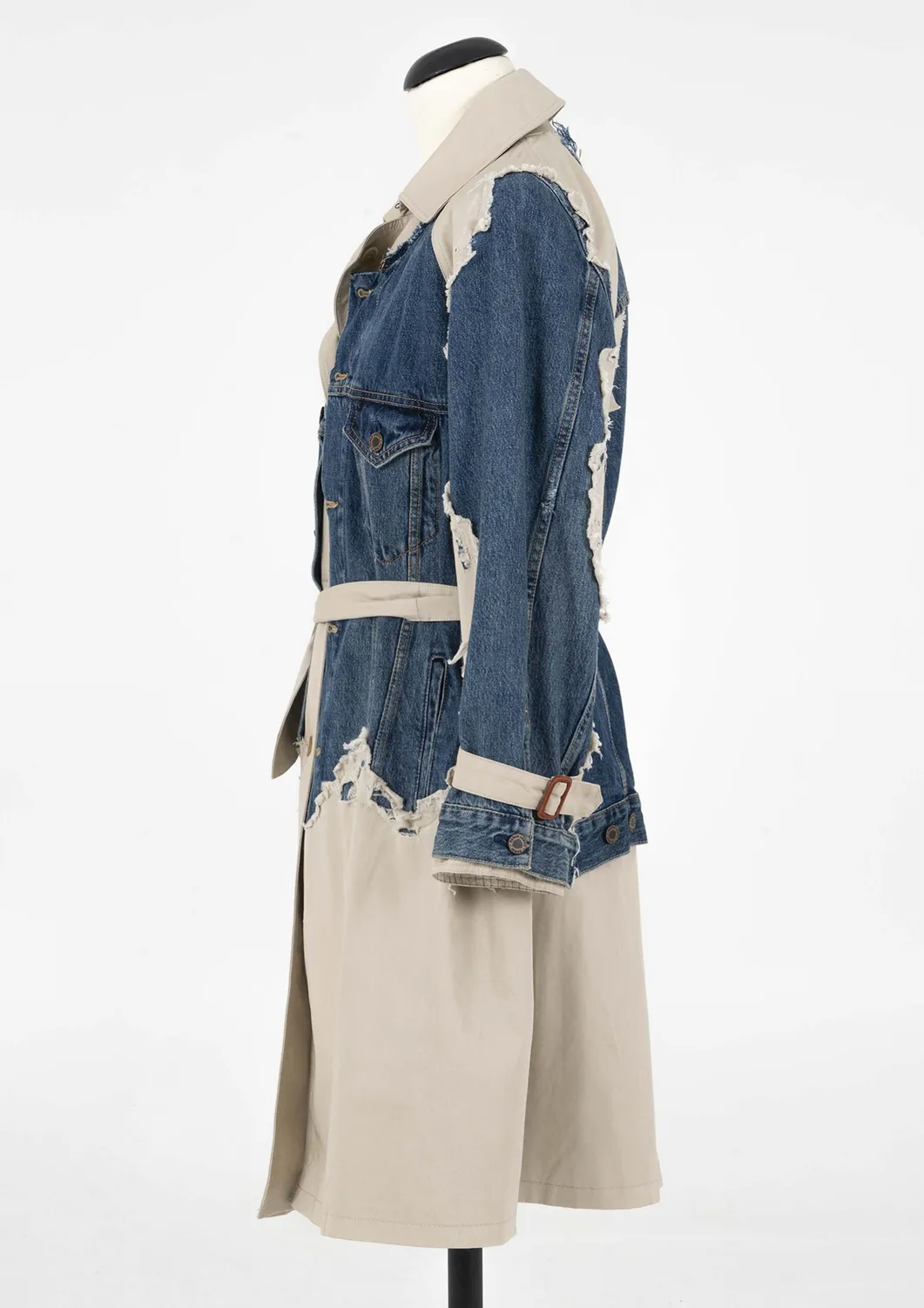 Paolo Leduc Trench Coat Denim manteau S crème et jean