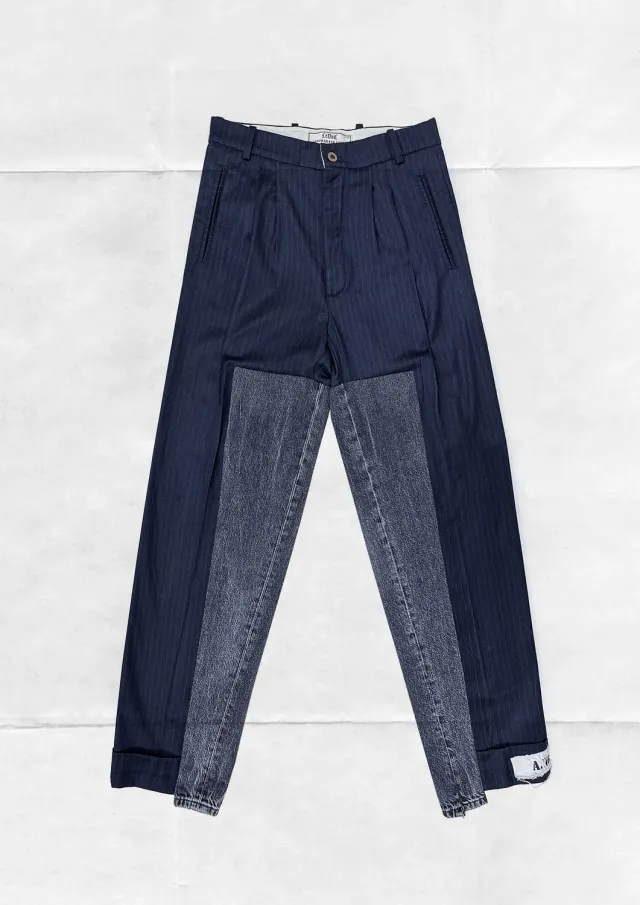 Paolo Leduc Tailor Worker pantalon tailleur rayé laine