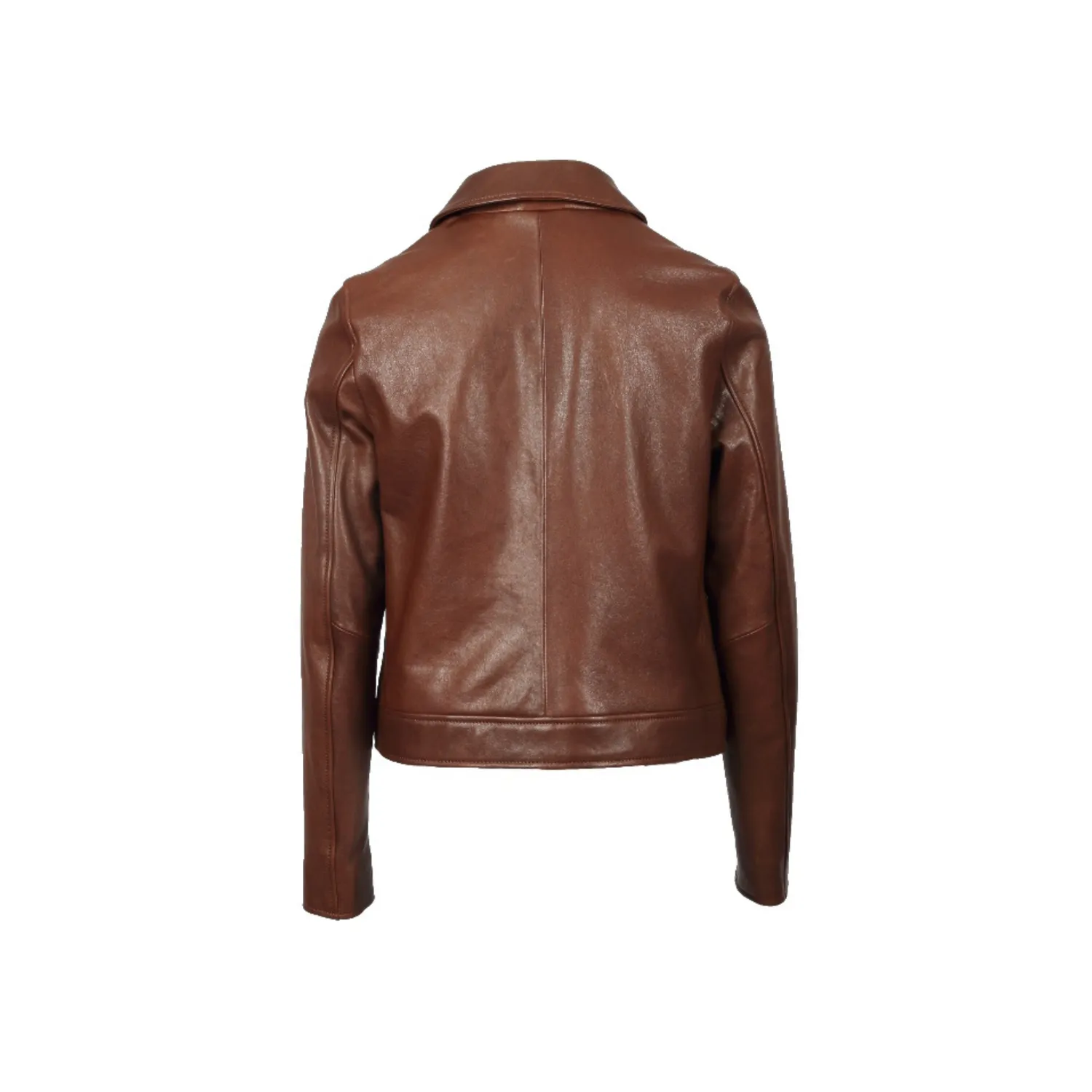 Oakwood Laly blouson cuir cognac col chemise