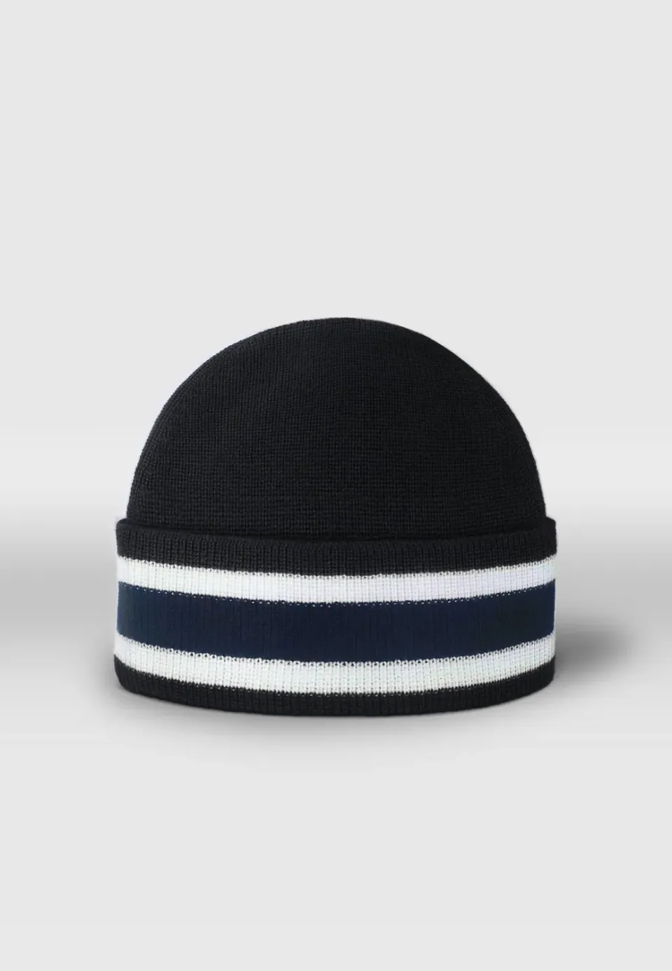 Pierre Talamon bonnet noir à rayures chaud