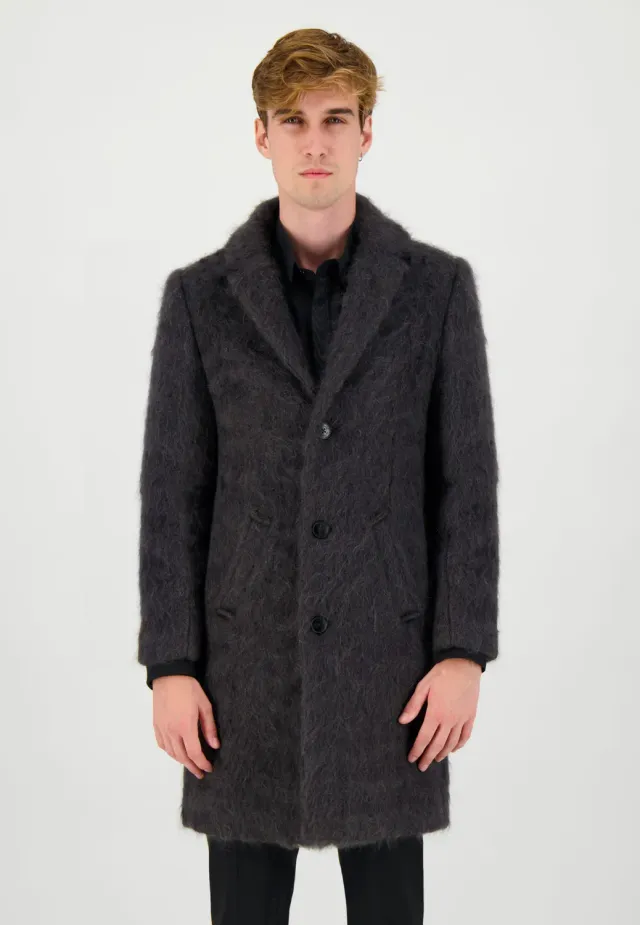 Pierre Talamon manteau mohair gris chaud