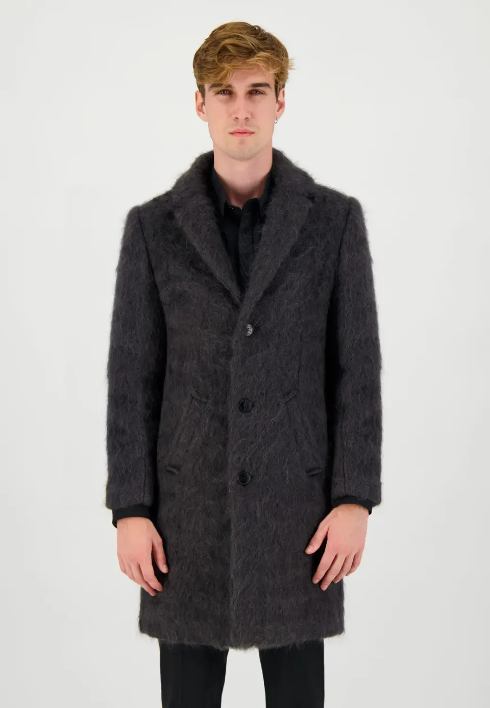 Pierre Talamon manteau mohair gris chaud