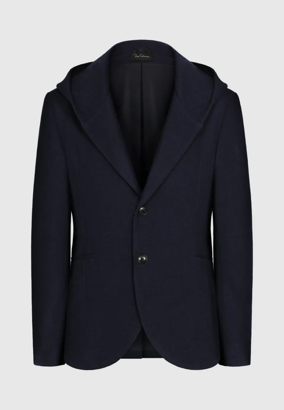 Pierre Talamon veste à capuche bleu marine laine