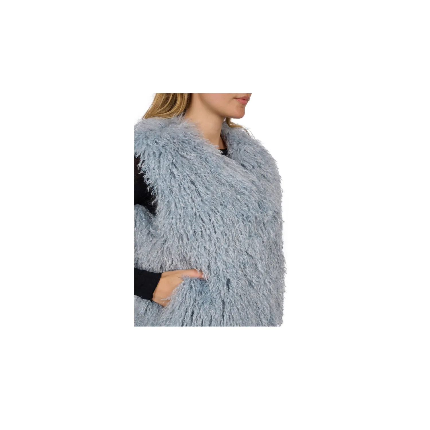 Oakwood Beth gilet fausse fourrure bleu glacier