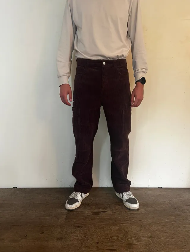 Cotelé Paris Cargo pantalon chocolat velours bio