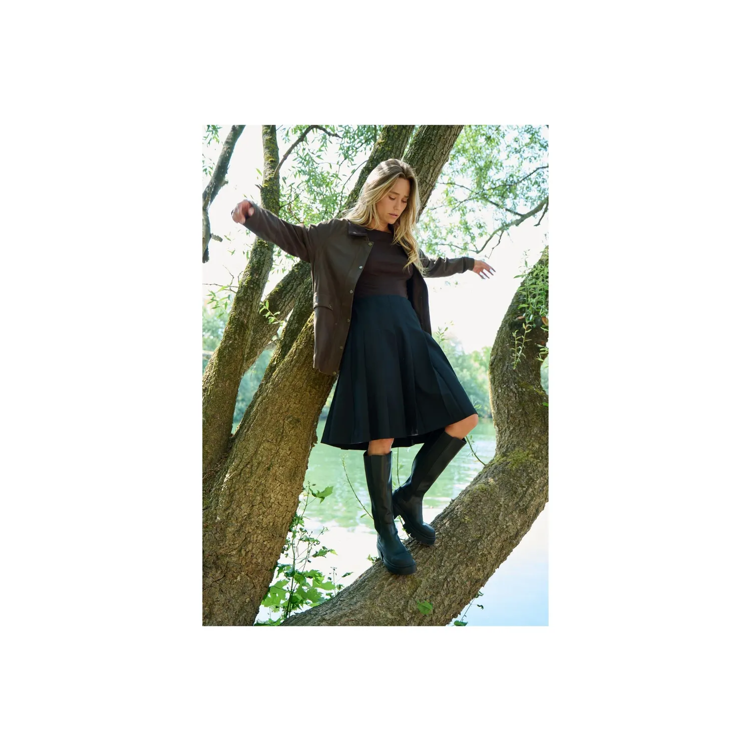 Oakwood Carmel 65077 veste cuir chèvre marron