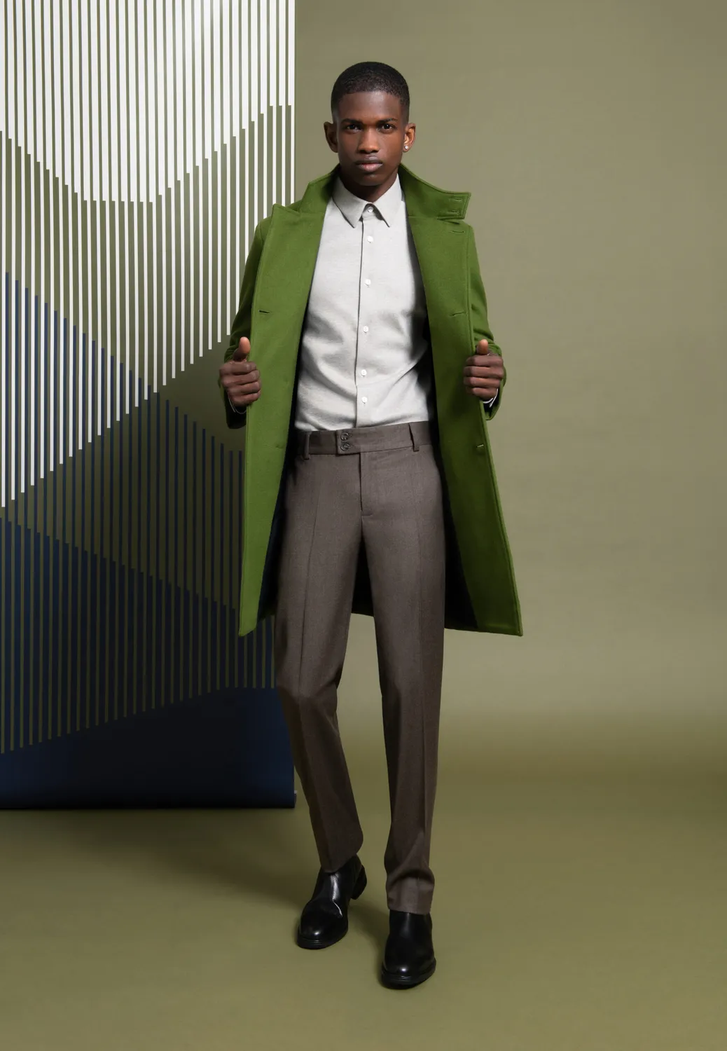 Pierre Talamon pantalon flanelle brun chaud
