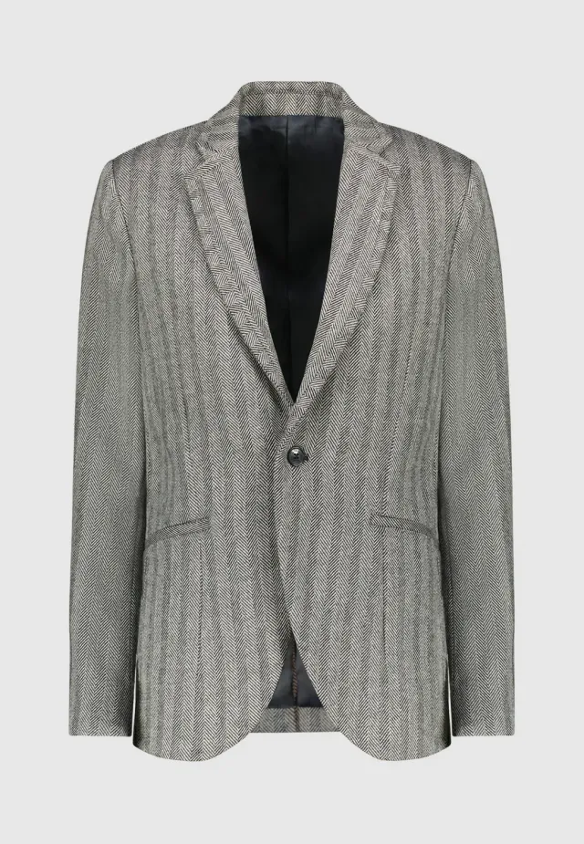 Pierre Talamon veste chevrons grise coupe droite