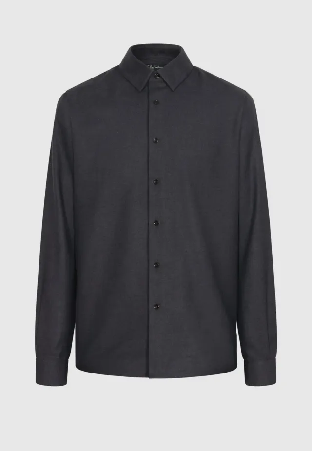 Pierre Talamon chemise flanelle coton gris