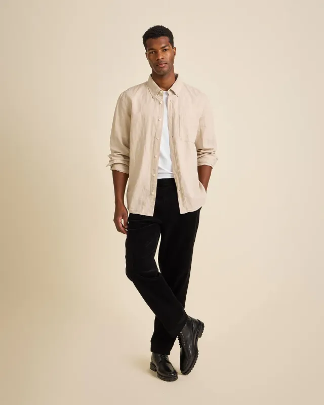 Cotelé Paris Pantalon Lazy Homme noir velours