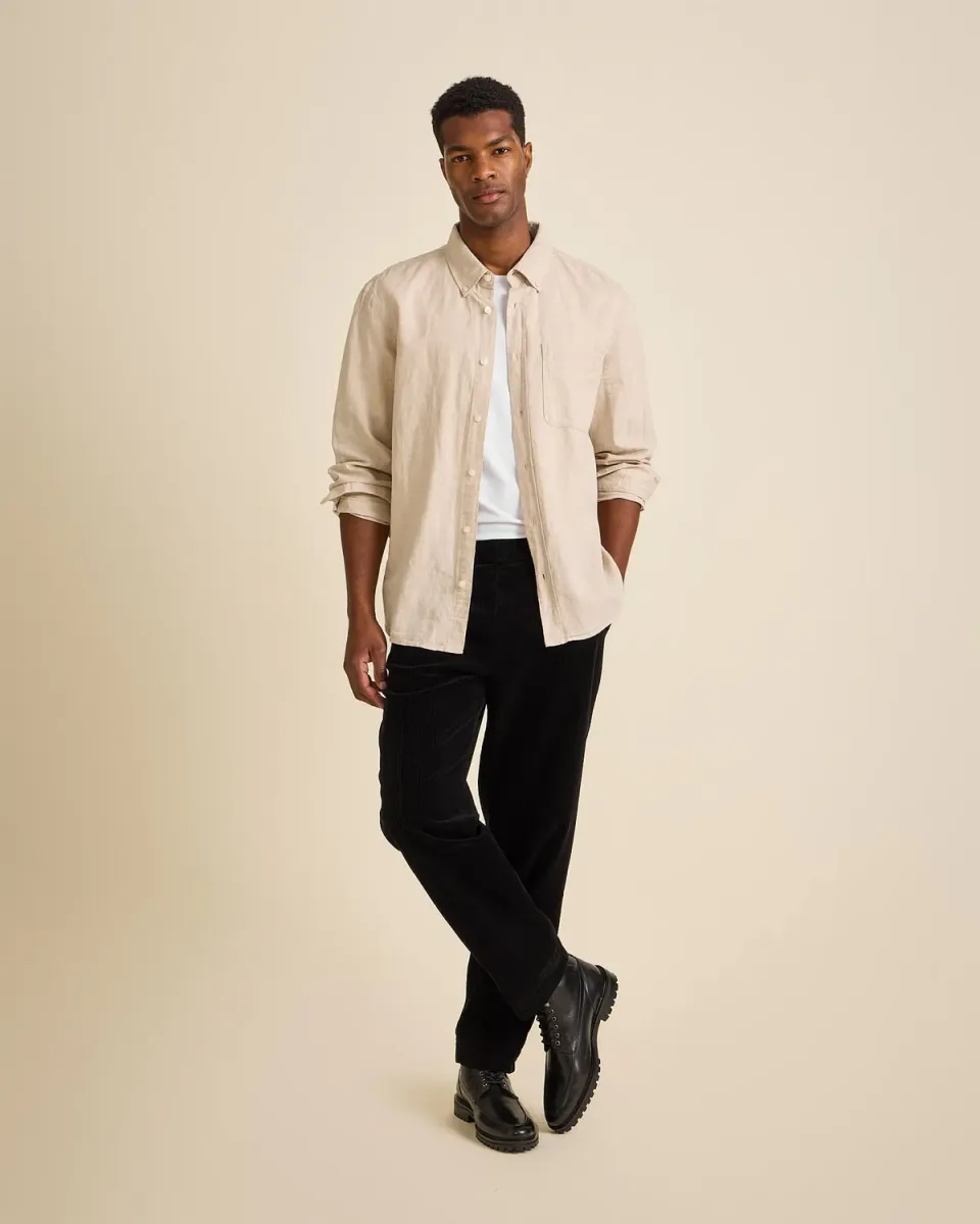 Cotelé Paris Pantalon Lazy Homme noir velours