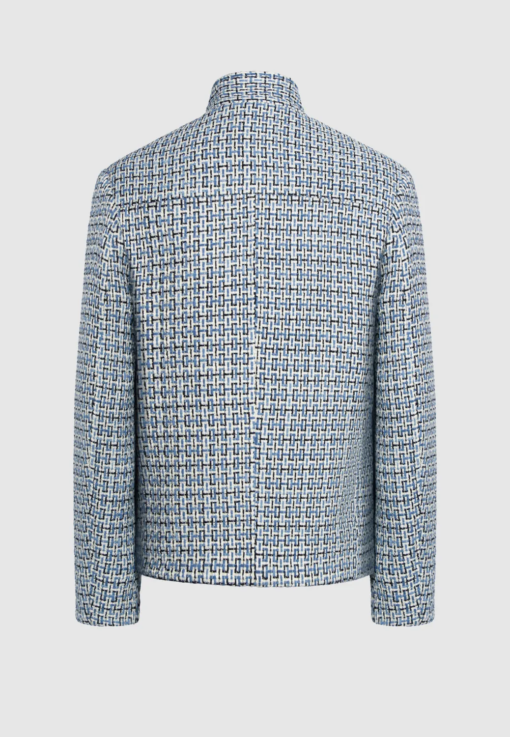 Pierre Talamon Tweed blouson court bleu blanc