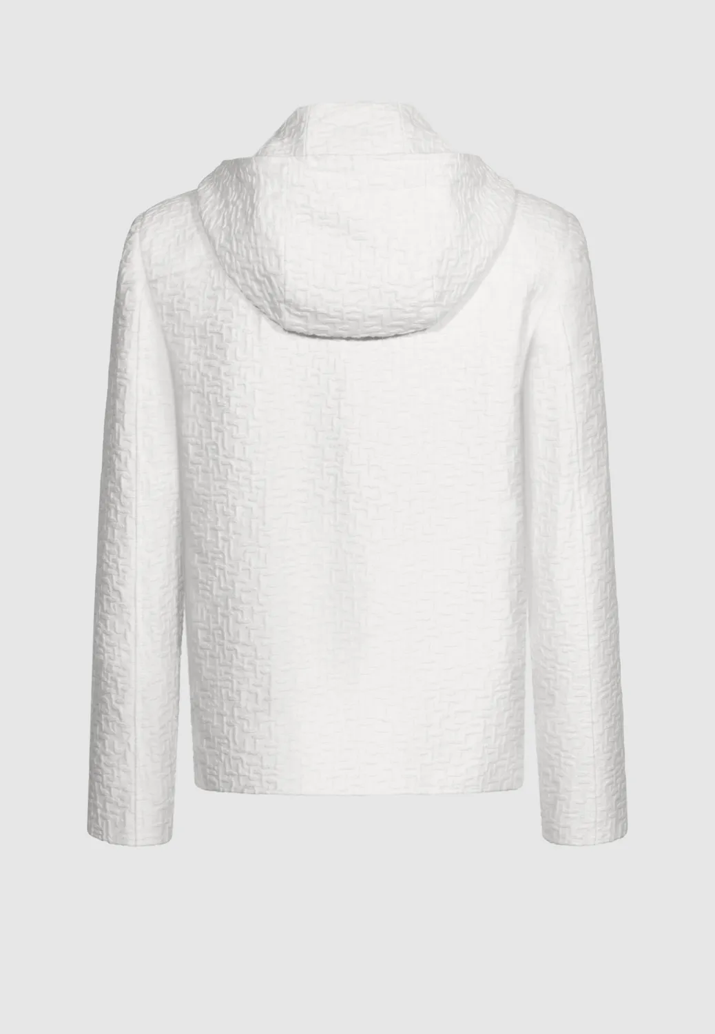 Pierre Talamon blouson jacquard blanc à capuche coton