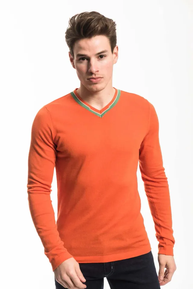 Pierre Talamon PE014 V2 pull orange manches longues