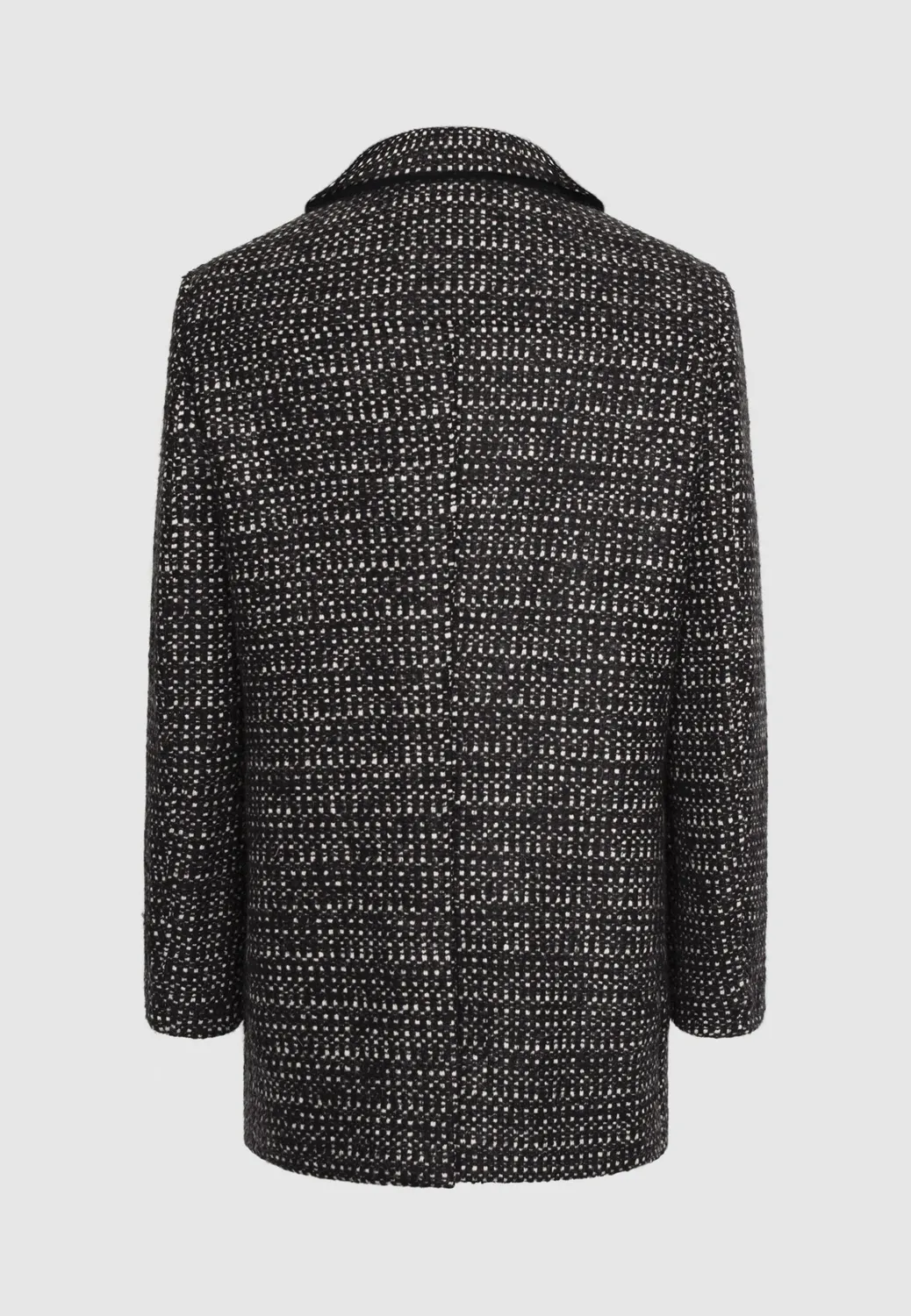 Pierre Talamon manteau court zippé noir blanc laine