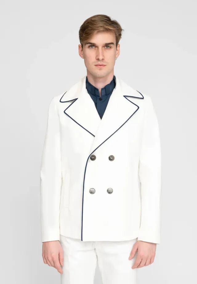 Pierre Talamon caban blanc coupe droite