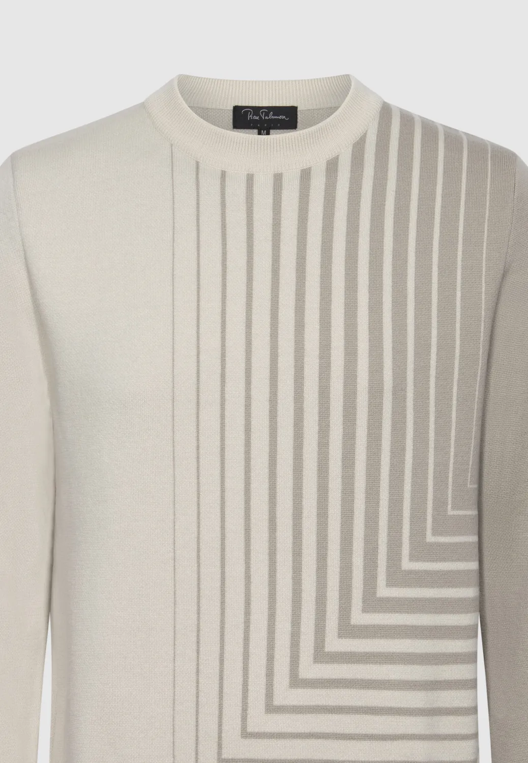Pierre Talamon pull jacquard géométrique beige en laine