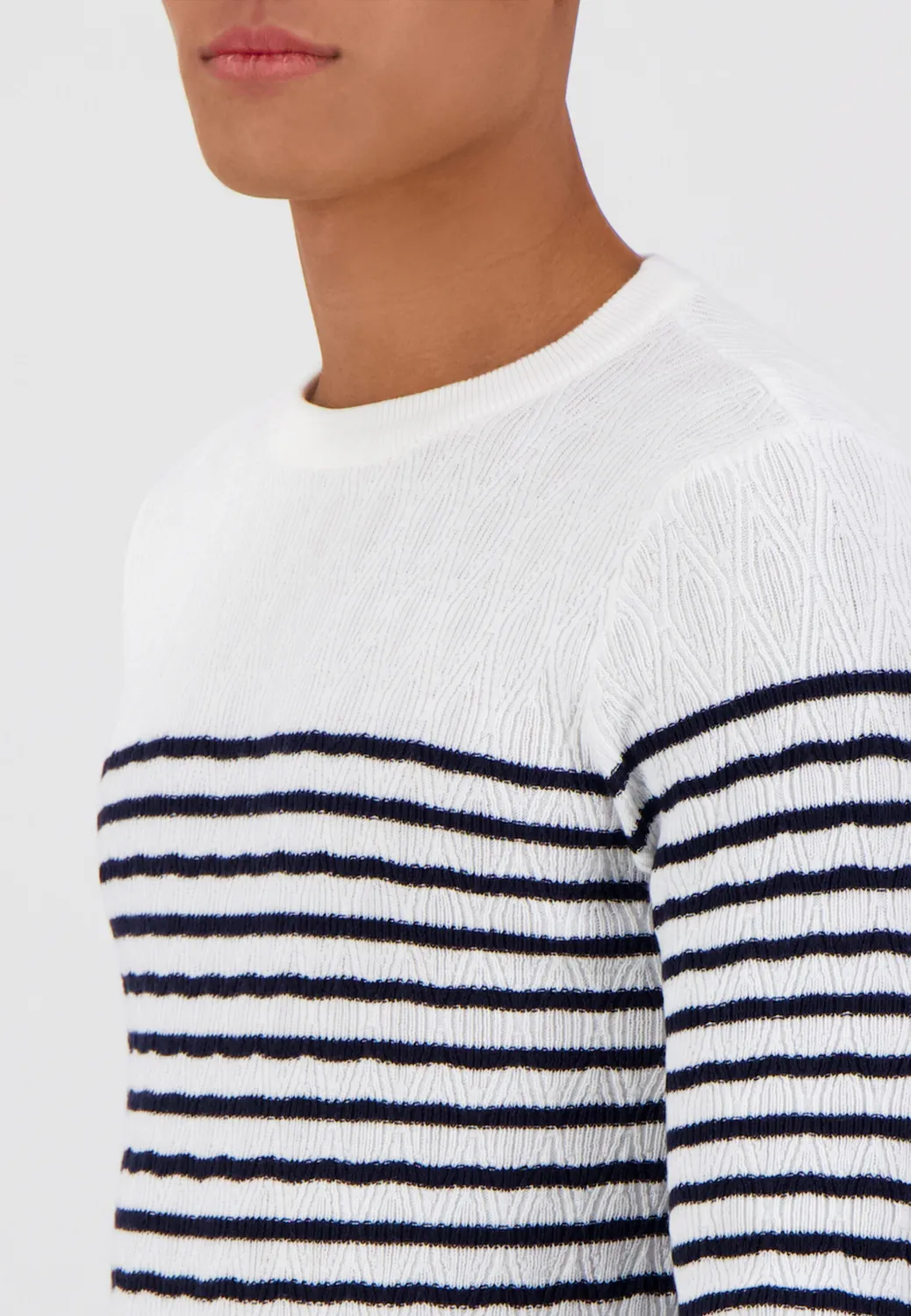 Pierre Talamon pull marin blanc navy homme