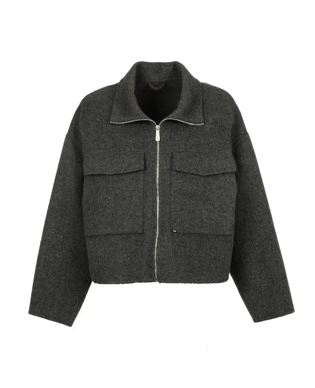 Oakwood Gigi 65354 veste laine anthracite courte