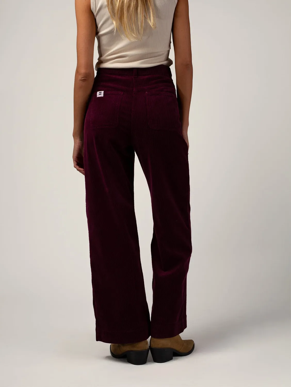 Cotelé Paris Pantalon Jane prune velours