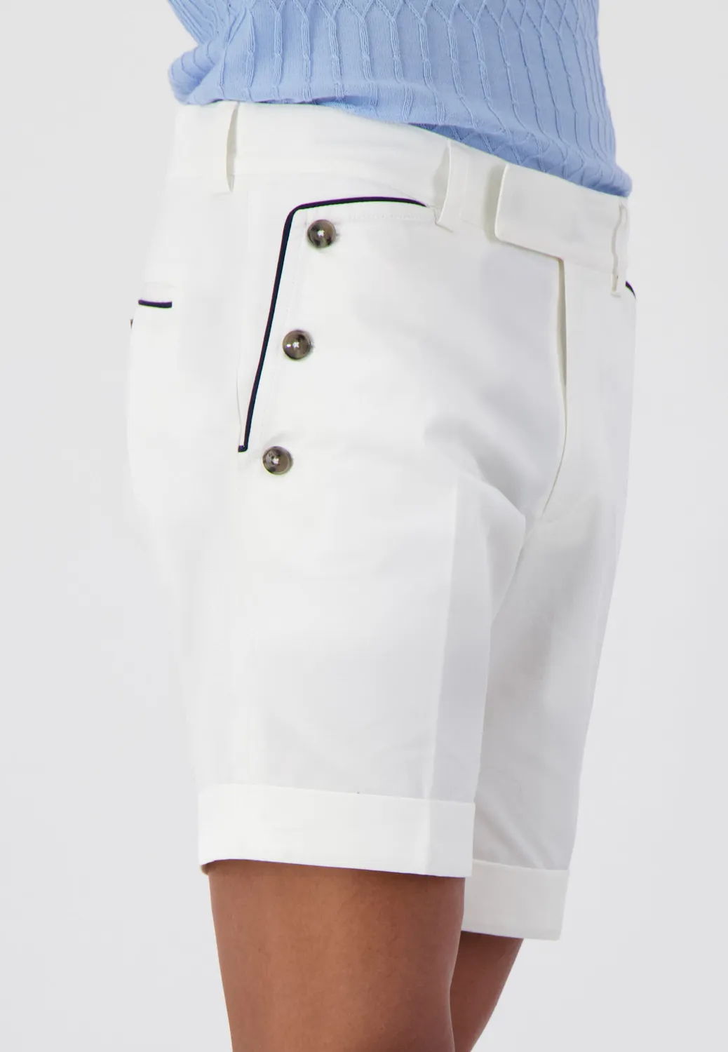 Pierre Talamon Xavier bermuda blanc coupe droite