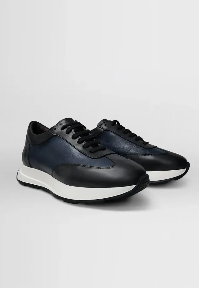 Pierre Talamon Bicolores Navy Noir sneakers basses