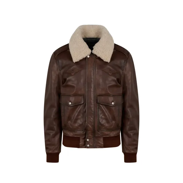 Oakwood B12 65177 blouson cuir marron vieilli homme