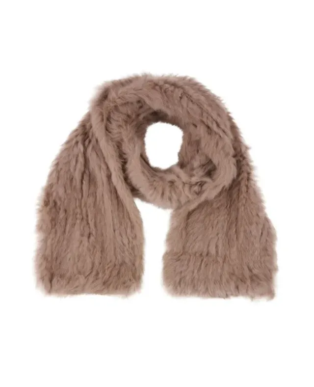 Oakwood Elsa 65075 écharpe beige foncé fourrure véritable
