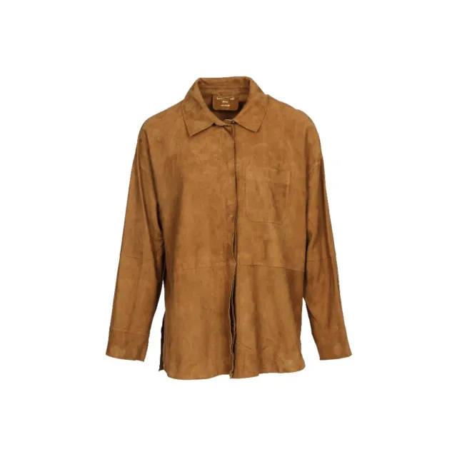 Oakwood Sublima 65039 chemise cuir cognac chèvre velours