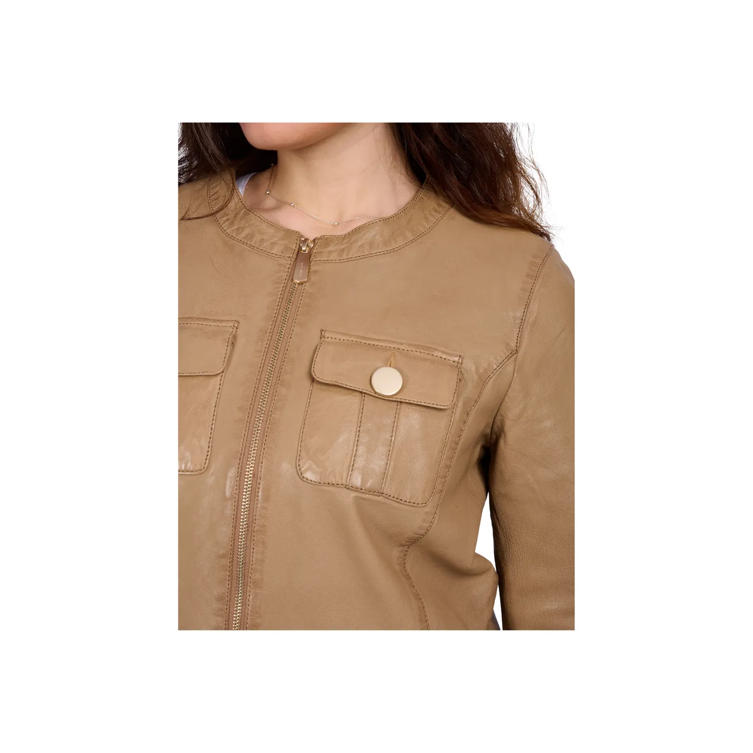 Oakwood Susan 65161 veste cuir marron clair