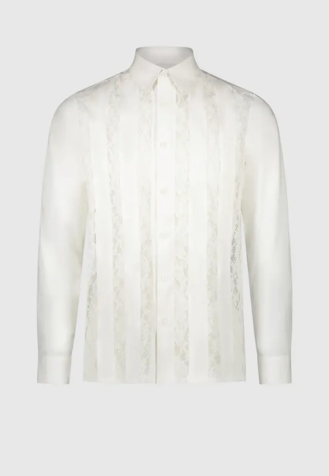 Pierre Talamon Camargue chemise blanche dentelle