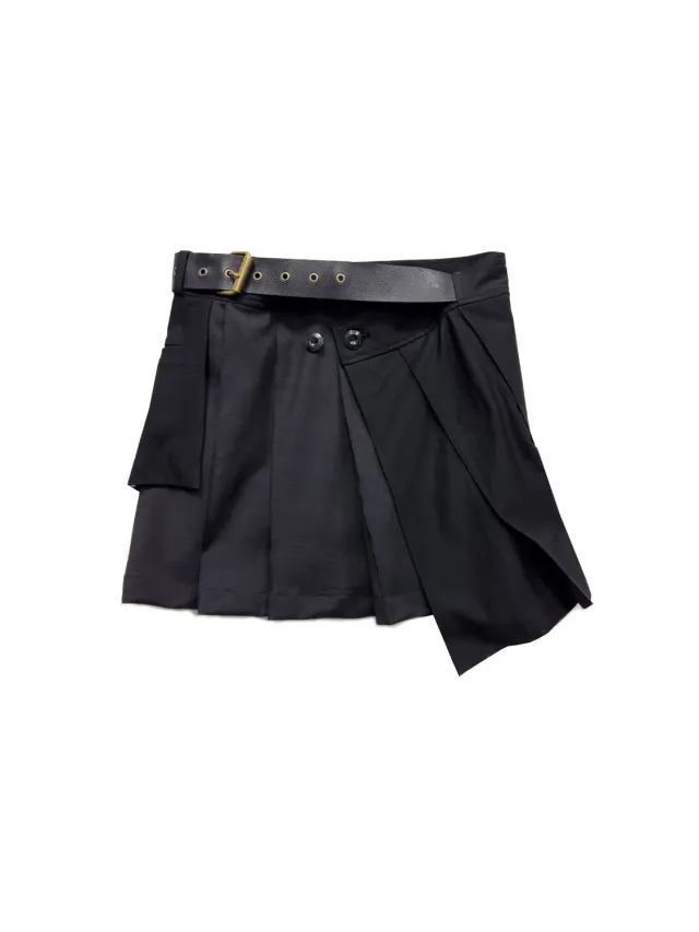 Paolo Leduc Hybrid mini kilt jupe plissée noire