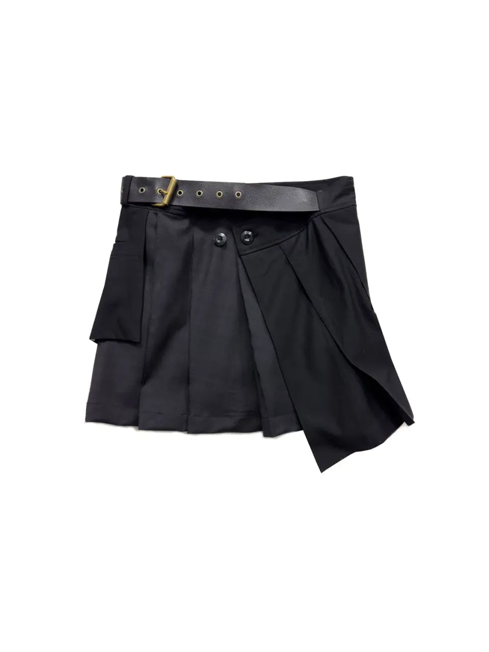 Paolo Leduc Hybrid mini kilt jupe plissée noire