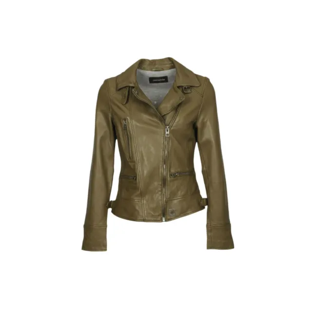 Oakwood Video 62065 blouson cuir kaki foncé lavé