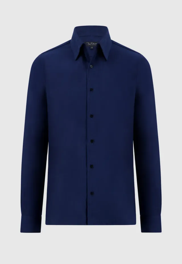 Pierre Talamon Yaku chemise bleue coupe droite