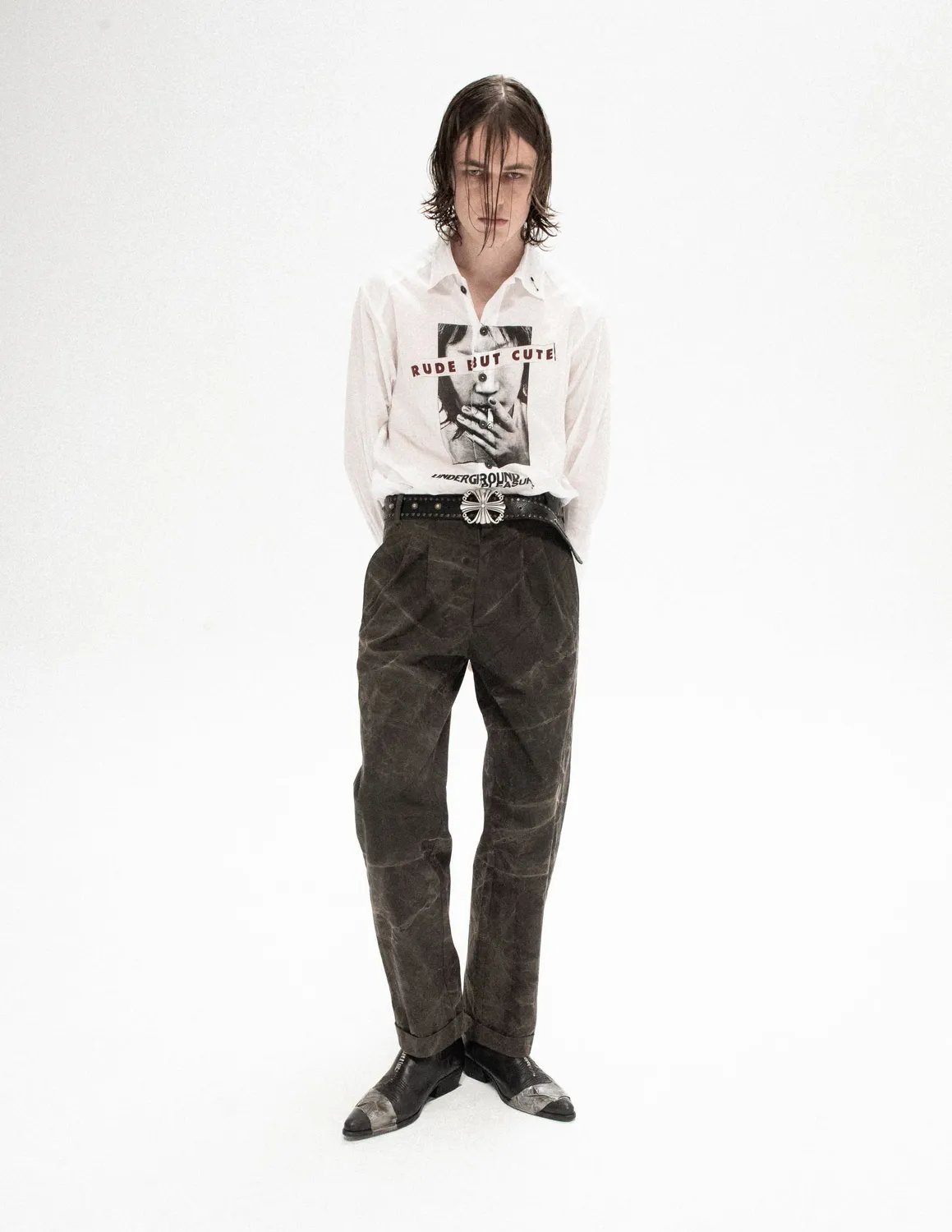 Paolo Leduc Hand Job pantalon marbré coton épais