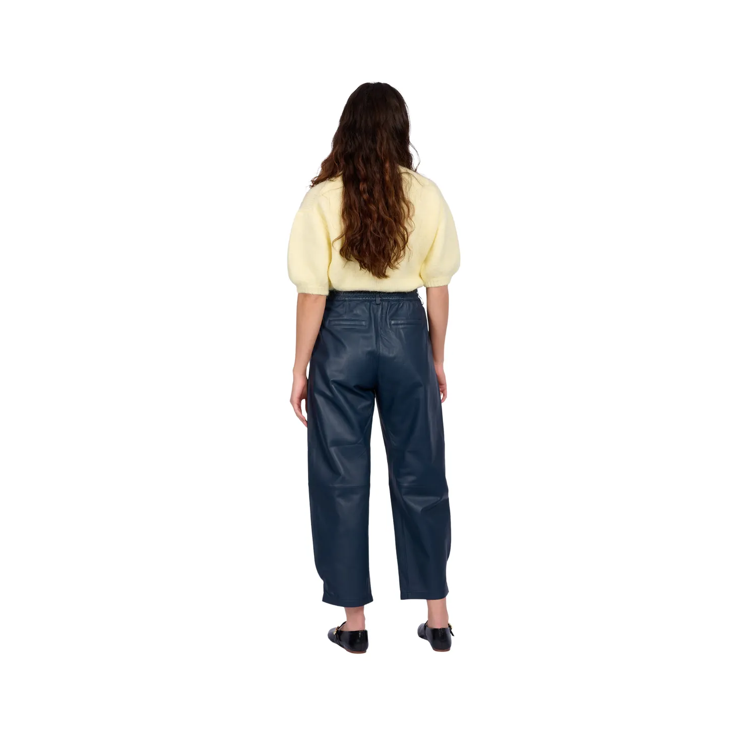 OAKWOOD MIA 65214 pantalon cuir bleu marine