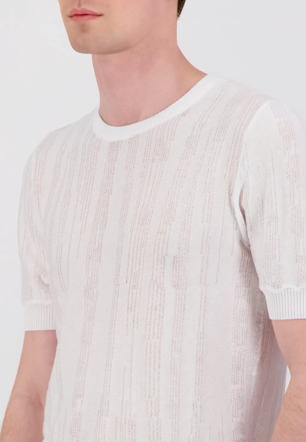 Pierre Talamon Zebra t-shirt blanc ajouré
